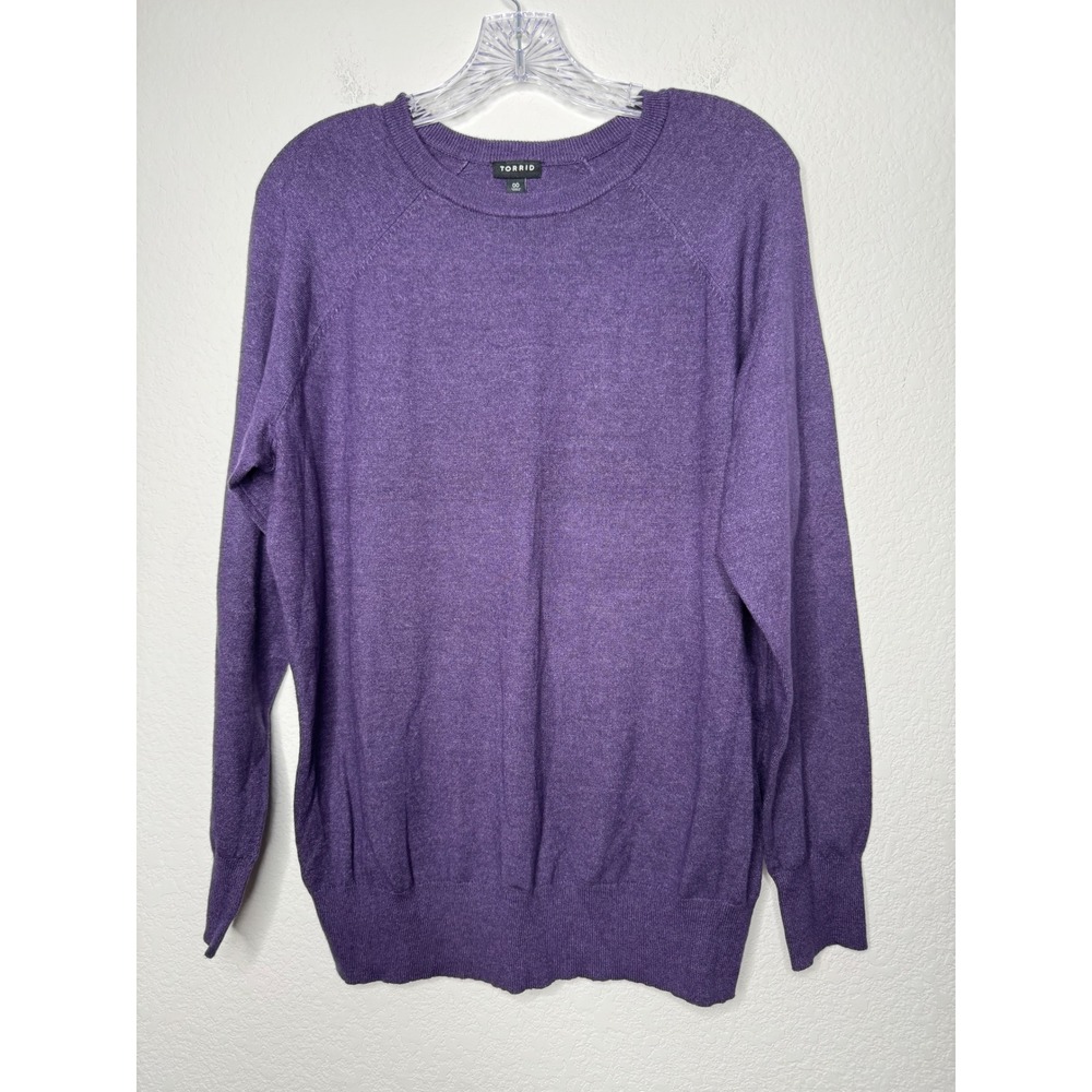Torrid Purple Raglan‎ Sleeve Crewneck Pullover Sweater Women's Size 00
